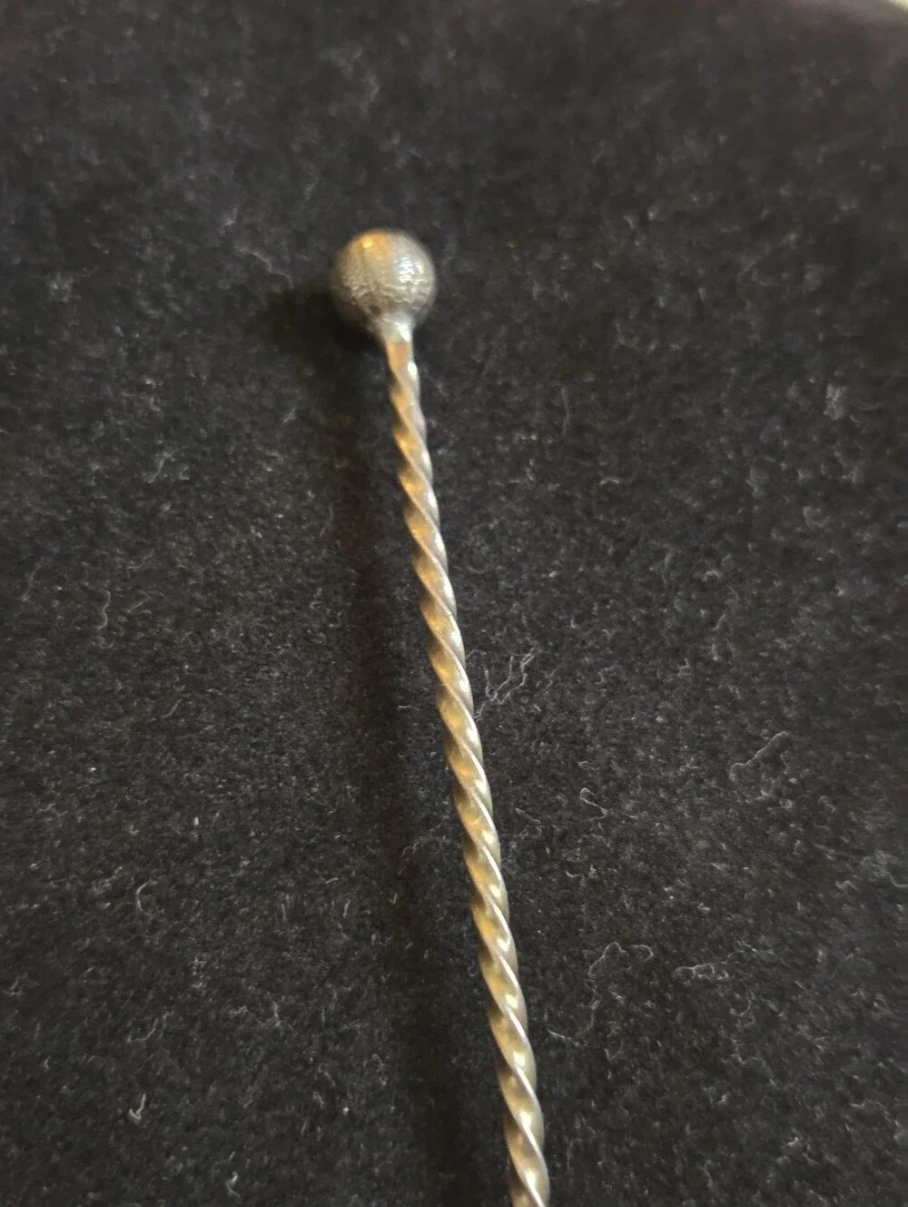 Vintage Handwrought Sterling Small 2-TINE Lobster FORK-Twisted Wire Hallmarked